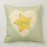 Whimsical Yellow Stars Love Pillows