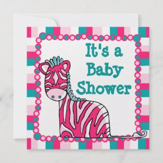 Whimsical Zebra Baby Shower invitation