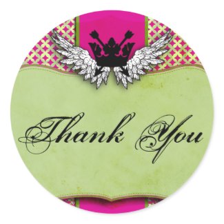 Whimsically Urban Herealdy Thank You Sticker sticker