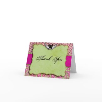 Whimsically Urban & Hip Thank You card