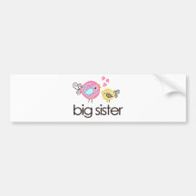 Whimsy Birds Big Sister T-shirt Announcement Bumper Stickers