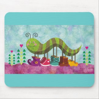 whimsy caterpillar mousepad