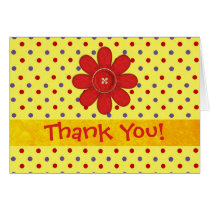 Whimsy Dots- Yellow: Thank You Card cards