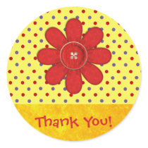Whimsy Dots- Yellow: Thank You Envelope Seals stickers