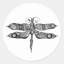 artsprojekt, whimsy, dragonfly, libelula, insect, tatoo, drawing, black, whimsey, teen, ink, body, white, young, Sticker with custom graphic design