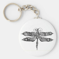 artsprojekt, whimsy, dragonfly, libelula, insect, tatoo, drawing, black, whimsey, teen, ink, body, white, young, Keychain with custom graphic design