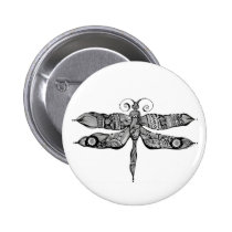artsprojekt, whimsy, dragonfly, libelula, insect, tatoo, drawing, black, whimsey, teen, ink, body, white, young, Button with custom graphic design