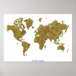 Whimsy Gilded Planisphere - Map of the World Poster