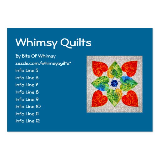 Whimsy Hearts Quilt - Block #1 Business Card Templates (front side)
