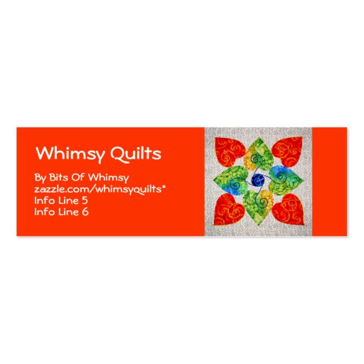 Whimsy Hearts Quilt - Block #1 Business Card Templates (front side)