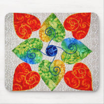 Whimsy Hearts Quilt - Block # 1 mousepads