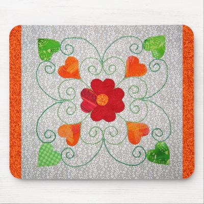 Whimsy Hearts Quilt - Block #2 Mouse Pads by WhimsyQuilts