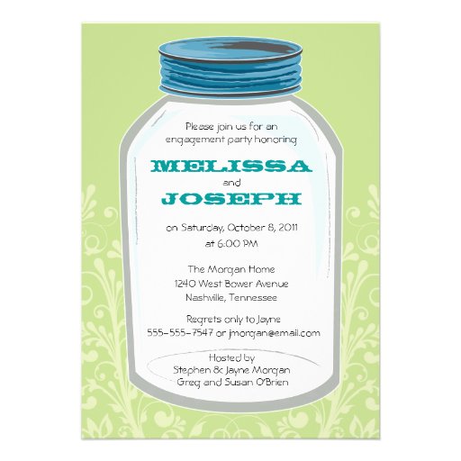 Whimsy Mason Jar Engagement Party Invite