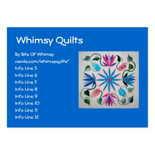 Whimsy Quilt Business Cards (front side)