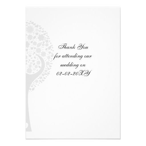 whimsy tree blue lovebirds mod wedding Thank You Personalized Announcement