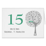 whimsy tree mint lovebirds mod table numbers cards