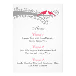 whimsy tree pink lovebirds menu cards invitations