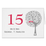 whimsy tree pink lovebirds mod table numbers cards