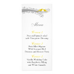 whimsy tree yellow lovebirds menu cards rack cards