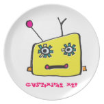 WhimsyMonger Customizable Robot Plate - Daisy
