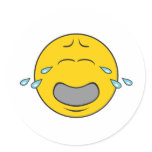Whining Crying Smiley Face Stickers