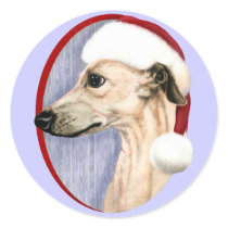 Whippet Christmas Fawn Santa stickers by DanesRUs Whippet Christmas Fawn Santa stickers