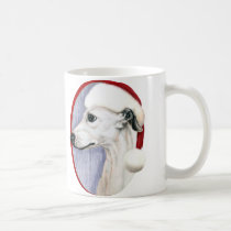 Whippet Christmas White Santa mugs