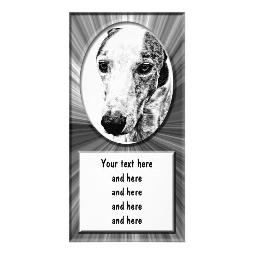 Whippet dog customized photo card