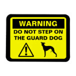 Whippet Guard Dog Warning Rectangle Magnet