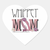 Whippet MOM Heart Sticker
