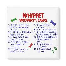 WHIPPET Property Laws 2 Fridge Magnet