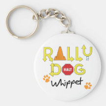 Whippet Rally Dog Keychains
