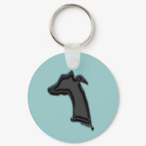 Whippet Silhouette keychains