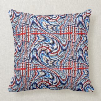 Whirl throw pillow - red/blue throwpillow