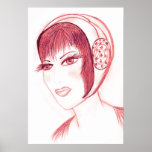 Whirled Flapper in Red Poster