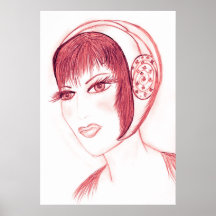 Whirled Flapper in Red Poster