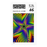 whirling rainbow pentacle 3 postage