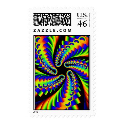whirling rainbow pentacle 4 Postage