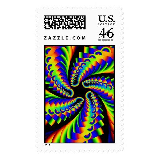 whirling rainbow pentacle 4 postage