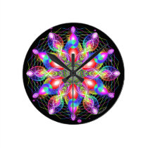 Whirling Rainbow Woman wall clocks