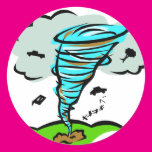 Whirling Torndao Round Stickers
