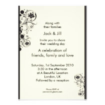 Whirls (black) 5x7 invitations