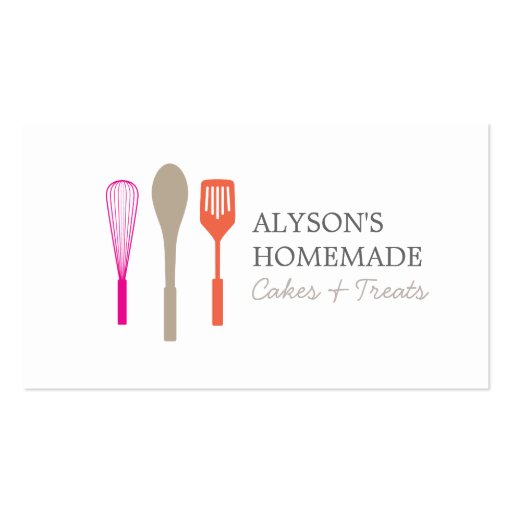 WHISK SPOON SPATULA LOGO III for Bakery, Catering Business Card (front side)