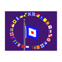 Whiskey Require Medical Assistance Signal Flag postcards