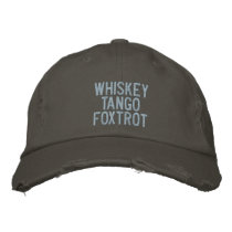 Whiskey Tango Foxtrot Pilot Hat Embroidered Hats