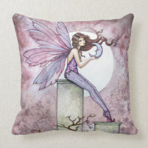 Whispering Moon Faerie Throw Pillow