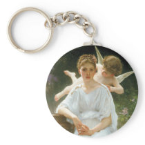 Whisperings of Love, William Adolphe Bouguereau Keychain