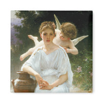 Whisperings of Love, William Adolphe Bouguereau Refrigerator Magnets