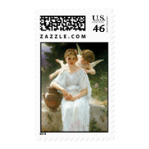 Whisperings of Love, William Adolphe Bouguereau Stamp