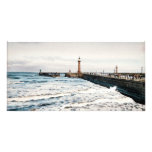 Whitby sea and harbour England Picture Card
